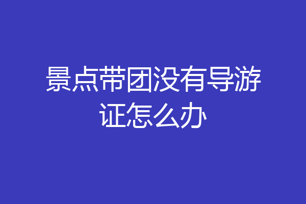 景点带团没有导游证怎么办