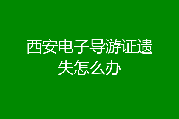 西安电子导游证遗失怎么办