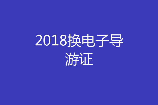 2018换电子导游证