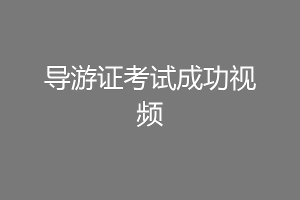 导游证考试成功视频