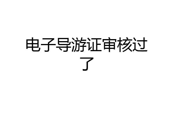 电子导游证审核过了