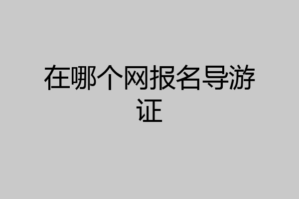 在哪个网报名导游证