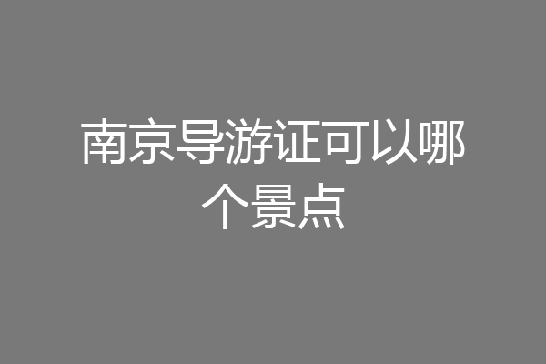 南京导游证可以哪个景点