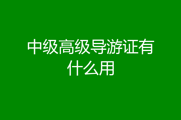 中级高级导游证有什么用