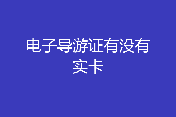 电子导游证有没有实卡