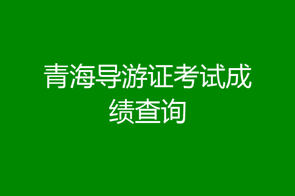青海导游证考试成绩查询