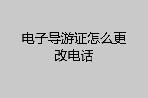 电子导游证怎么更改电话