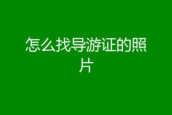 怎么找导游证的照片