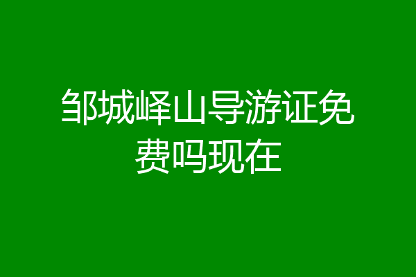 邹城峄山导游证免费吗现在