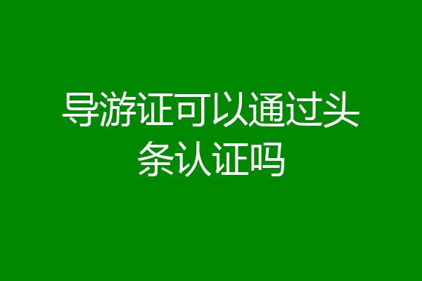 导游证可以通过头条认证吗