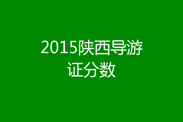 2015陕西导游证分数