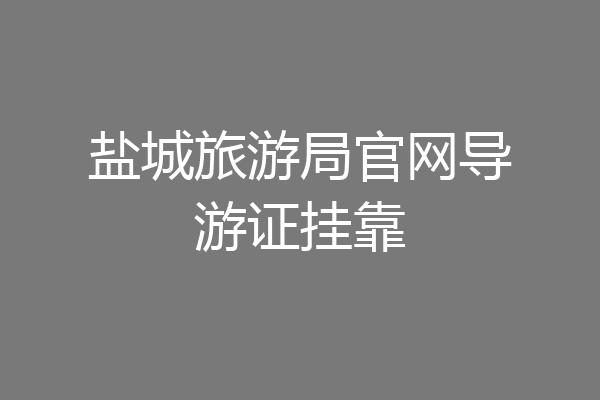 盐城旅游局官网导游证挂靠