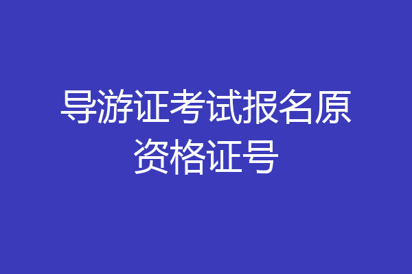 导游证考试报名原资格证号