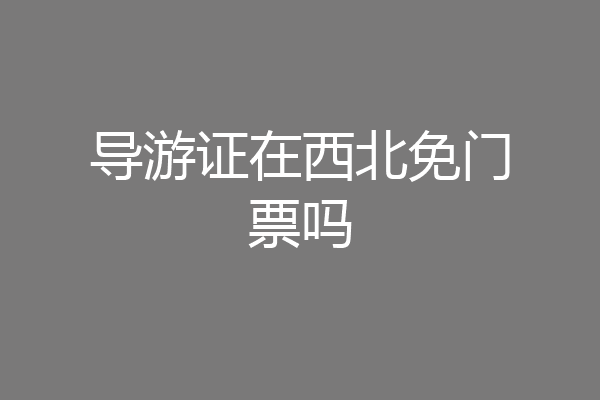 导游证在西北免门票吗