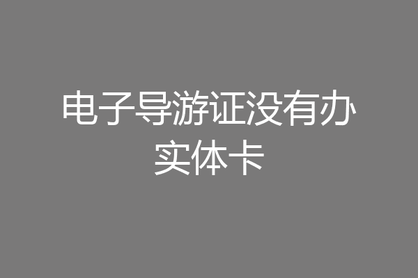 电子导游证没有办实体卡