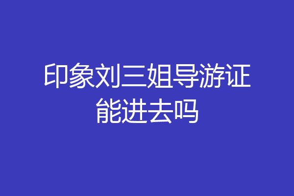 印象刘三姐导游证能进去吗