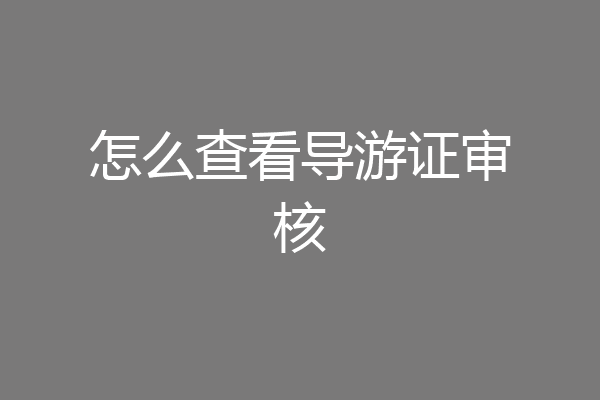 怎么查看导游证审核