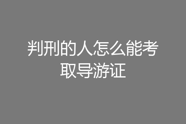 判刑的人怎么能考取导游证