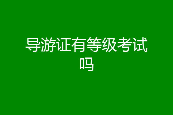 导游证有等级考试吗