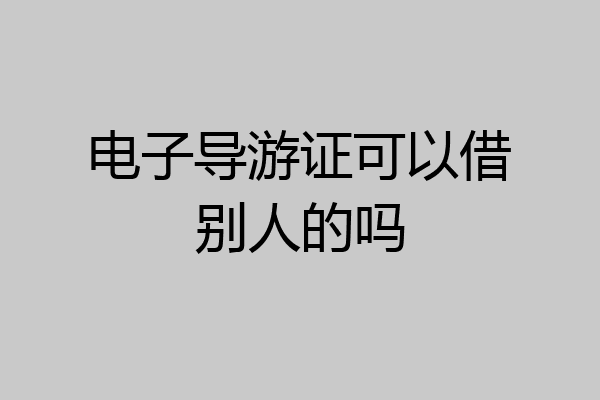 电子导游证可以借别人的吗