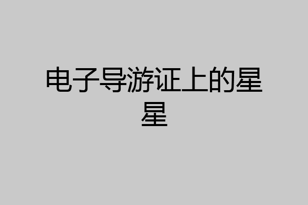 电子导游证上的星星