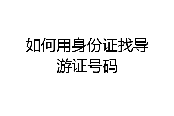 如何用身份证找导游证号码