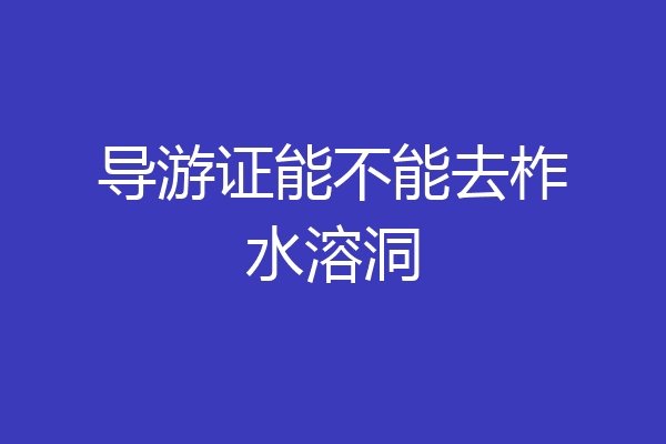 导游证能不能去柞水溶洞