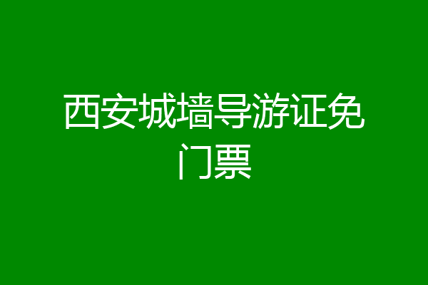 西安城墙导游证免门票