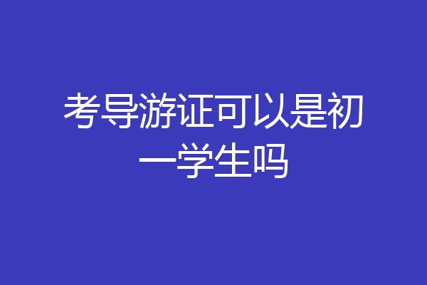 考导游证可以是初一学生吗