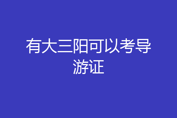 有大三阳可以考导游证