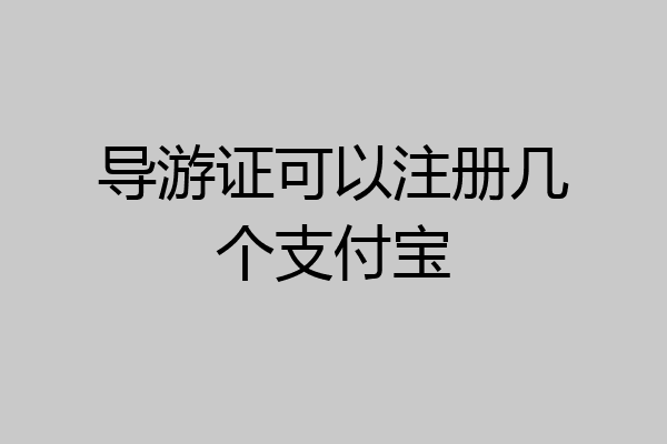 导游证可以注册几个支付宝