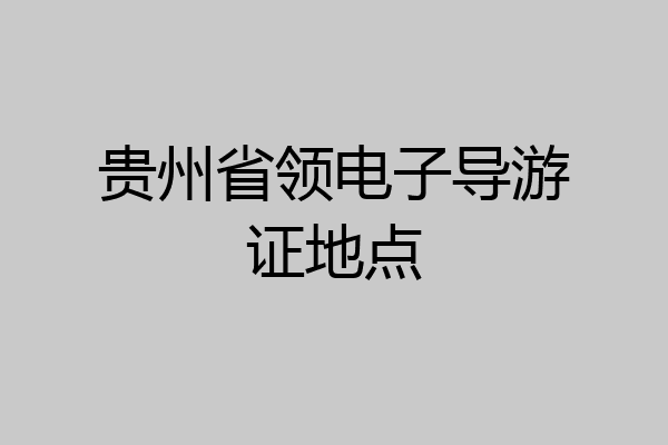 贵州省领电子导游证地点