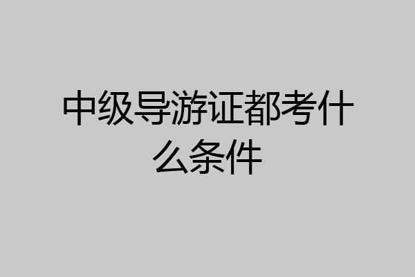 中级导游证都考什么条件