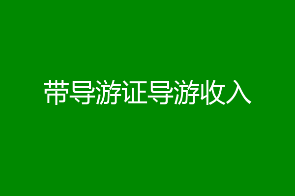带导游证导游收入