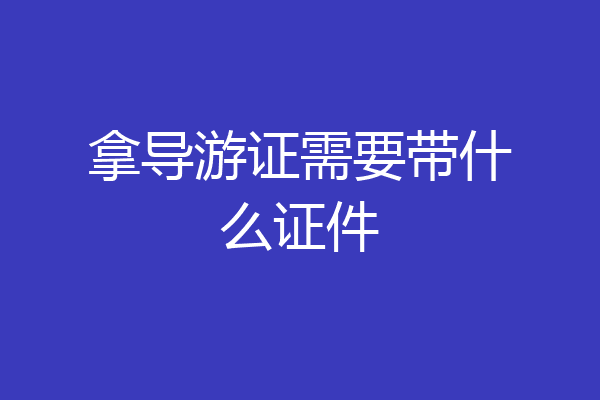 拿导游证需要带什么证件