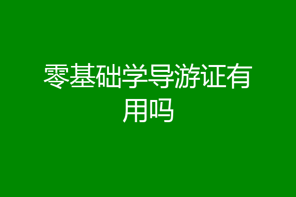 零基础学导游证有用吗