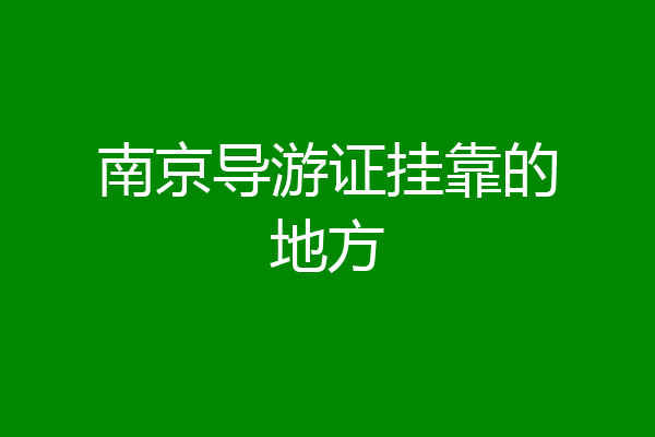 南京导游证挂靠的地方