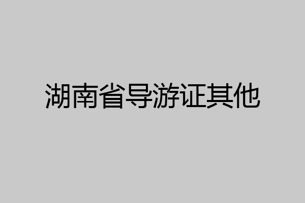 湖南省导游证其他