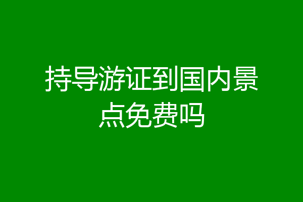 持导游证到国内景点免费吗
