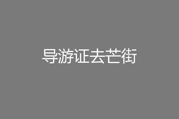 导游证去芒街