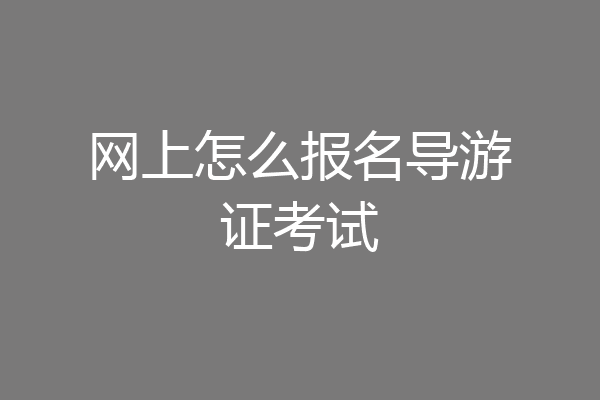 网上怎么报名导游证考试