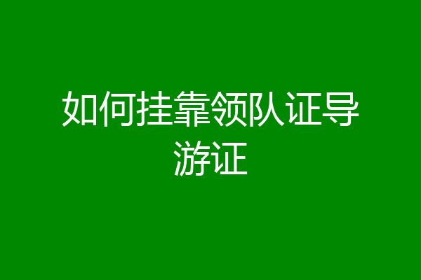 如何挂靠领队证导游证