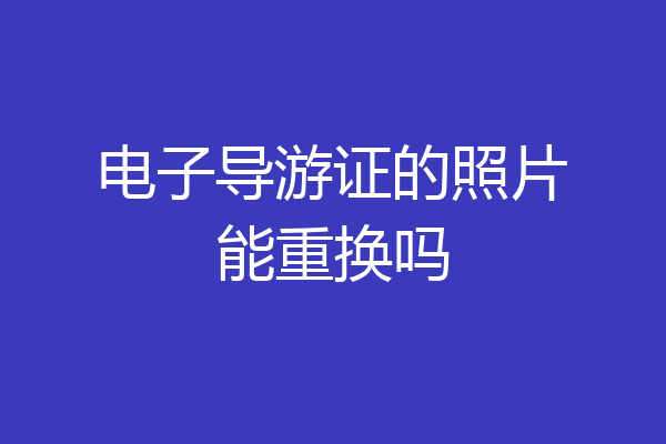 电子导游证的照片能重换吗