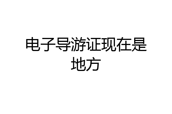 电子导游证现在是地方
