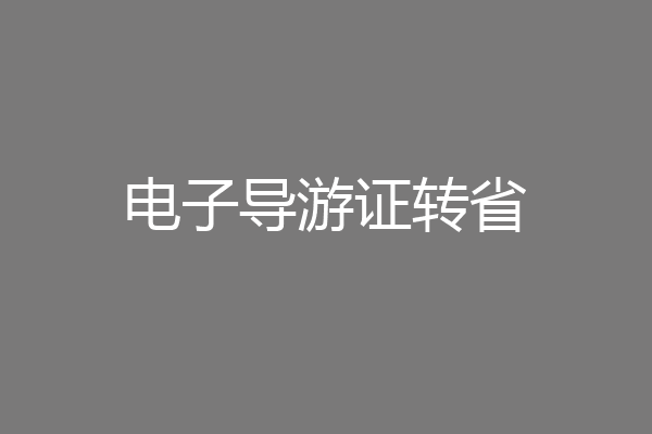 电子导游证转省