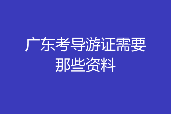 广东考导游证需要那些资料