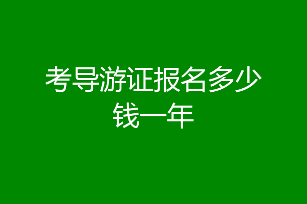 考导游证报名多少钱一年