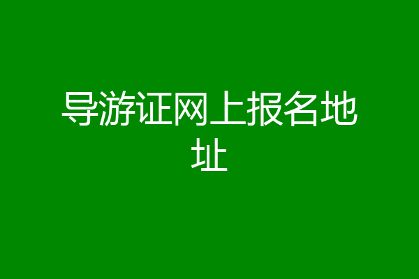 导游证网上报名地址