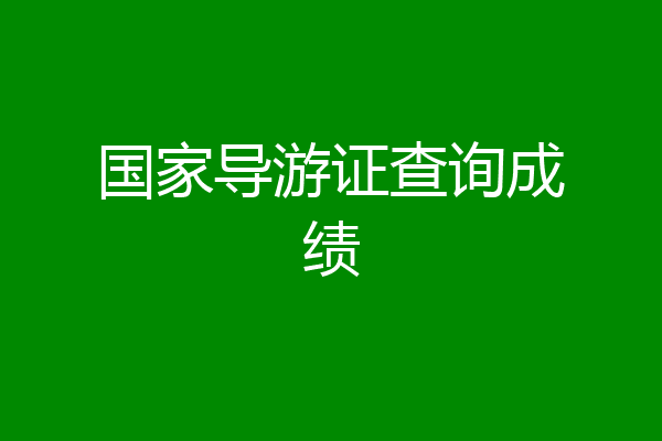 国家导游证查询成绩