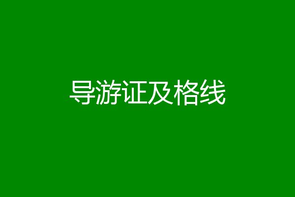 导游证及格线